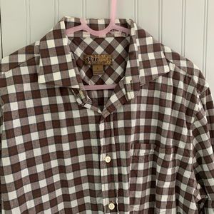 Men’s brown / cream button down shirt